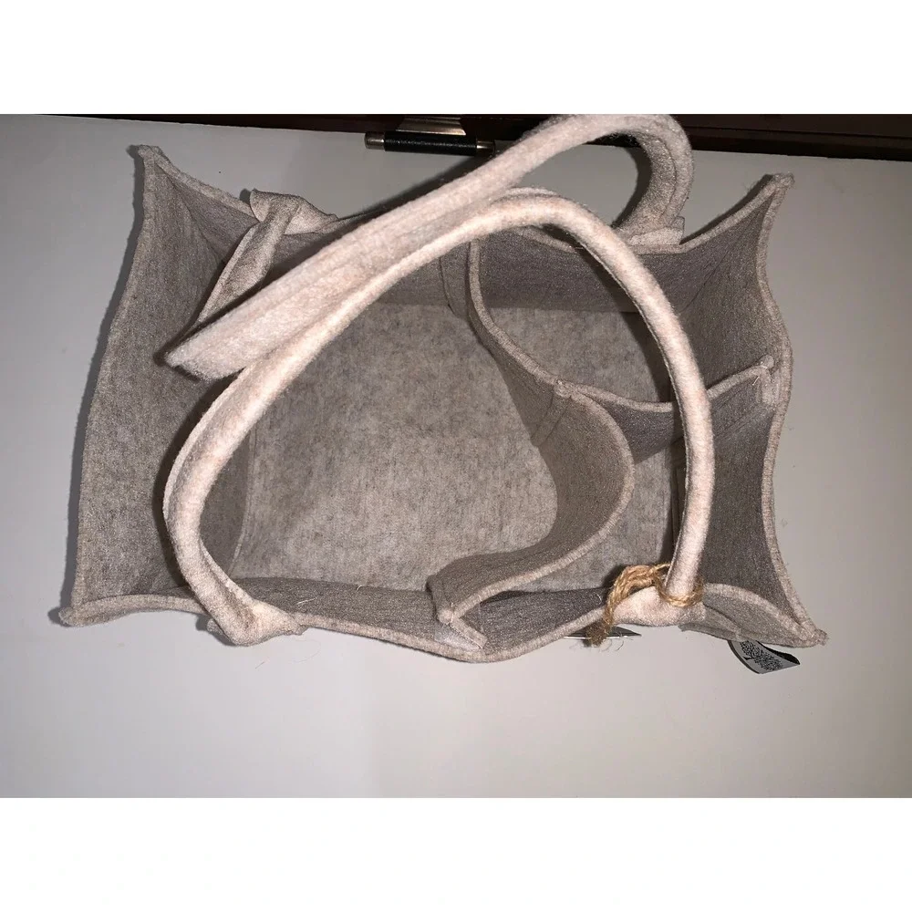 NWT Parker Baby Co Felt Diaper Caddy Oatmeal Heather Gray Nursery Organizer